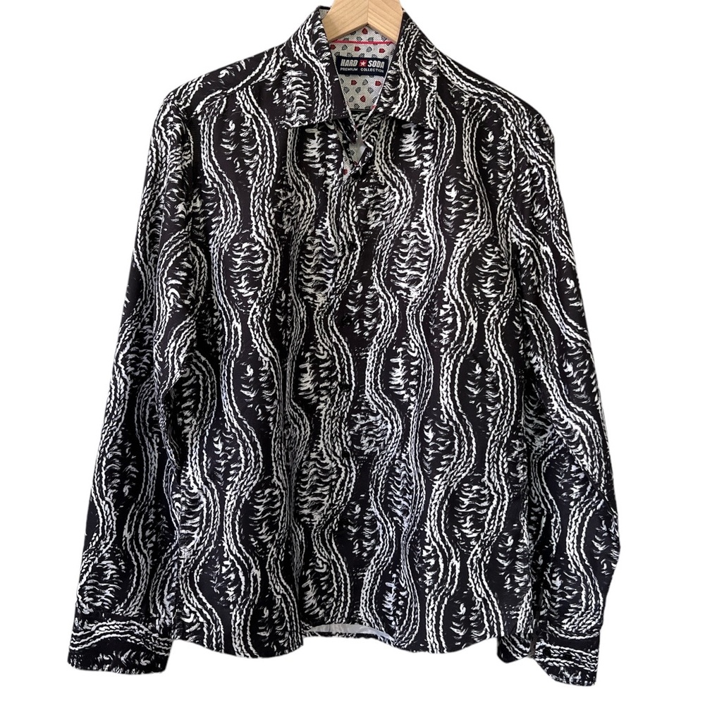 Hard Soda Men Premium Collection Button Down Shirt Small